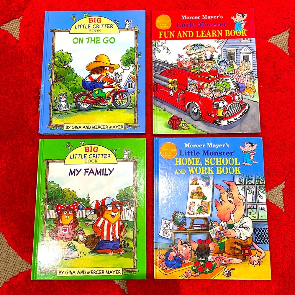 Big Little Critters & Little Monsters 4 Book Lot Mercer Mayer’s EUC - LIKE NEW!